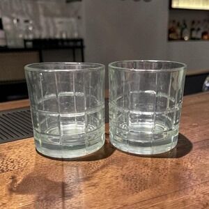 Anchor Hocking Clear Tartan Manchester Old Fashion, Set Of 2, Lowball Glasses